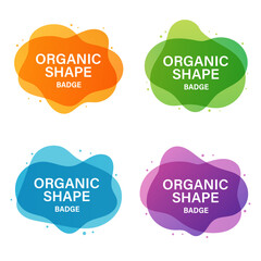 Modern organic shape badge collection, gradient vector design for branding or advertisement