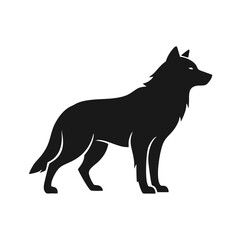 wolf silhouette logo. wild animal logo. carnivorous animal logo. snow