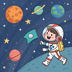 Fototapeta premium astronaut on the moon