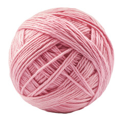 Close-up of a ball of soft pink yarn for knitting and crafting projects transparent