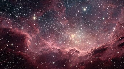 Naklejka premium A cosmic expanse of swirling nebulae and distant stars.