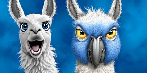 A llama mixed with a parrot gets mocked by his llama friend - weird AI themed things