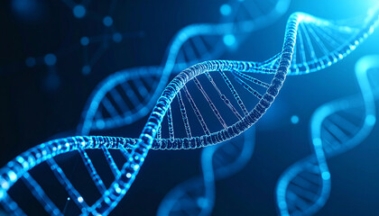DNA Structure: A detailed 3D rendering of a double helix structure against a dark backdrop, symbolizing the essence of genetic coding and life science.