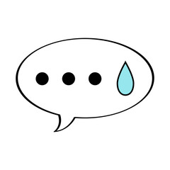 困惑を示す三点リーダーと雫の吹き出しイラスト素材