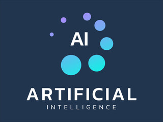 Fototapeta premium Artificial intelligence with letters AI in movement circle twisted infinity technology Analysis logo vector design concept. AI technology logo symbol for advance technology, tech company, ui, robot.