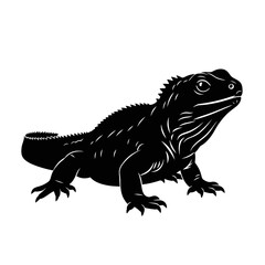 Fototapeta premium Silhouette of a large lizard, profile view, detailed design.