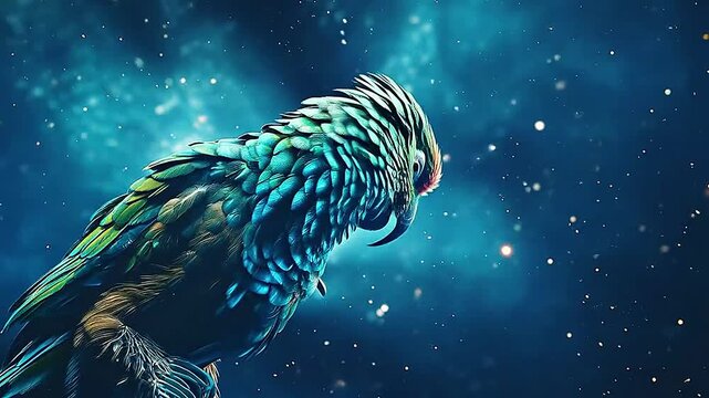 Galaxy Version of parakeet world realistis,ai generative