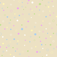 gray repetitive background with hand drawn color circles. vector seamless pattern. fabric swatch. striped wrapping paper. design template for textile, linen, home decor