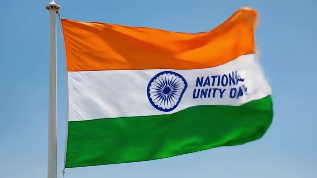 Indian Flag Waving on National Unity Day &ndash; Celebrate Indian Unity and Patriotism, Sardar Patel Legacy, October 31st National Day Special Visual