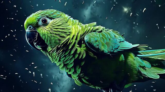 Galaxy Version of parakeet world realistis,ai generative