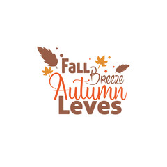 Hello Autumn, Fall-themed emblem with leaves and text