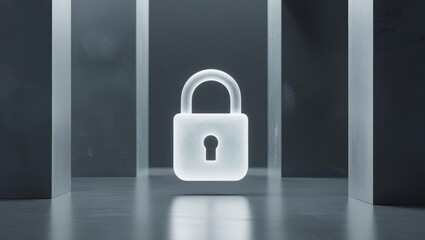 Modern digital lock with illuminated keyhole and secure locking mechanism in a contemporary environment symbolizing privacy and data protection