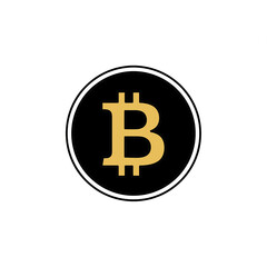 Obraz premium Minimalist Outline Bitcoin Icon – Clean Black Line Art.
