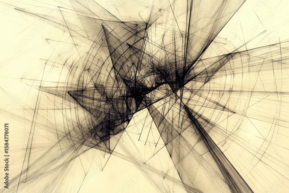 Poster abstract intricate design with intersecting lines.