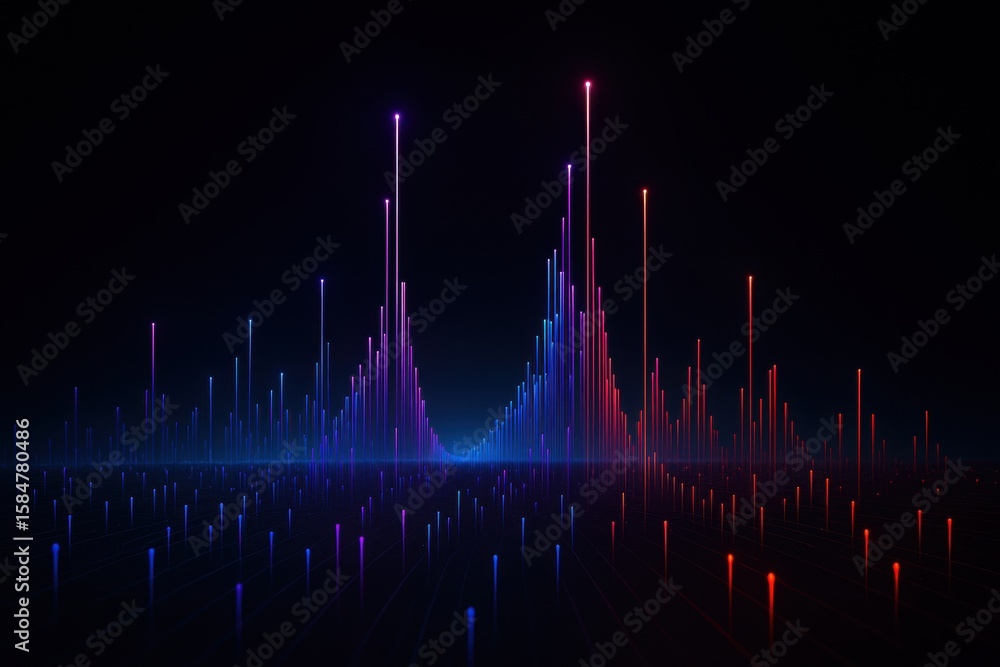 Poster digital data visualization: a mesmerizing visualization of digital data, where vibrant lines of ligh