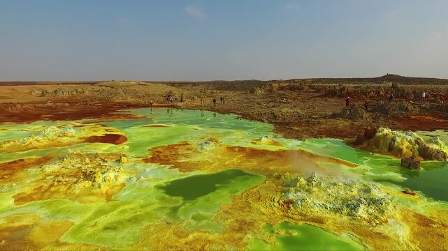 Unique geothermal landscape reveals vibrant colors and stunning formations in Ethiopia's Danakil Depression