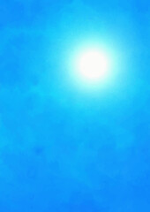 右上に眩しい太陽がある青い空のイラスト素材　ベクター