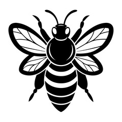 Fototapeta premium A bumblebee with black markings is foraging for nectar, displaying its striking contrast against a blurred natural background, highlighting insect beauty, silhouette