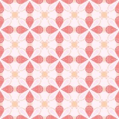 Fototapeta premium Wallpaper background pattern with flowers, seamless, vibrant colors.