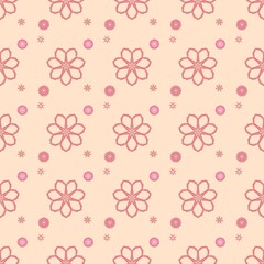 Wallpaper background pattern with flowers, seamless, vibrant colors.