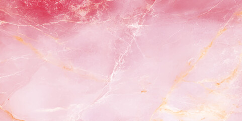 Fototapeta premium Abstract surface with a marbled texture dominated by shades of soft pink, The pattern features swirling veins and soft gradients, he overall appearance is reminiscent of polished stone.