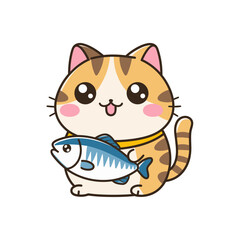 Cat mascot  with white background