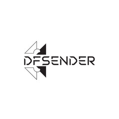 DFSENDER Logo Design Concept: Modern, Geometric Arrowhead, Cyber, Futuristic, Gaming, Technology, Abstract, Defense, Security, High-Tech, Minimal, Monogram, Brand Identity Vector
