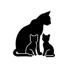 Cat silhouette with white background