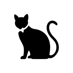 Cat silhouette with white background