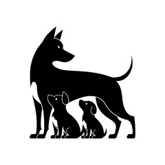 Cat silhouette with white background