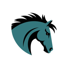 Horse silhouette with white background