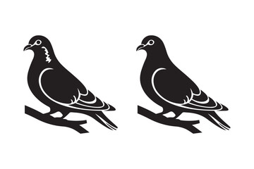 Dove silhouette vector.dove icon.Beautiful bird silhouette vector