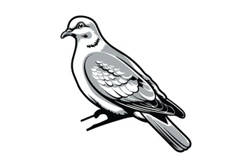 Dove silhouette vector.dove icon.Beautiful bird silhouette vector