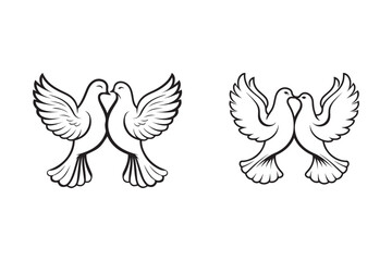 Dove silhouette vector.dove icon.Beautiful bird silhouette vector