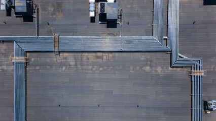 Air duct system of climate control of the building on the roof