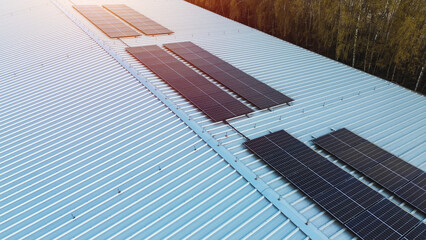 Solar panel array on large warehouse structure