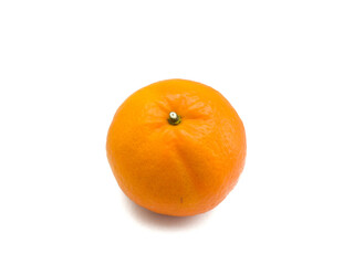 Orange fruit or tropical citrus fruit or mandarin orange fruit isolated on white background.