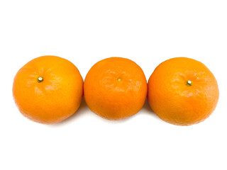 Orange fruit or tropical citrus fruit or mandarin orange fruit isolated on white background.