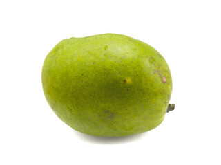 A mango, or Indramayu mango, or Cengkir mango, isolated on a white background. This mango is native to Indonesia and originates from Indramayu, West Java.