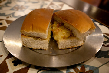 Fluffy Apam Balik cake on metal plate