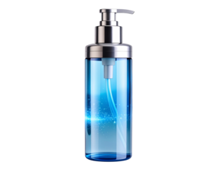 Floating Nano Tech Water Bottle with Holographic Cleaning Field, Angled Side View, PNG