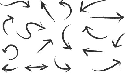 Hand drawn black color arrow icon set. Vector up arrows. Mark point icon design collection for business and education design element.