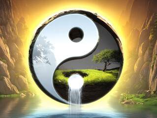 Feng Shui and Zen concept with stack of stones, Pyramid of pebbles, Concept of harmony and balance. Balance stones against the sea. Rock zen in the form of scales	