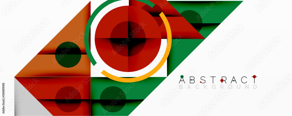 Poster abstract geometric design. overlapping shapes, vibrant colors, modern composition. clean lines, dyna
