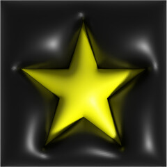 Shiny golden star symbol on black background