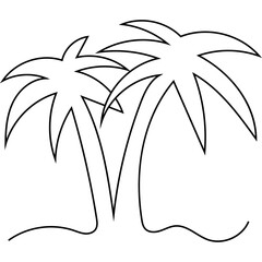 Continuous Line Palm Tree