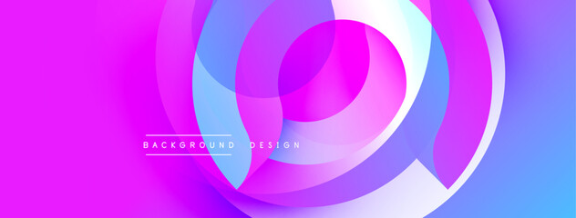 Abstract flowing shapes, vibrant colors, pinks, blues, purples. Modern design element, dynamic composition, gradient effect.