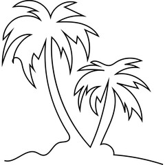 Continuous Line Palm Tree