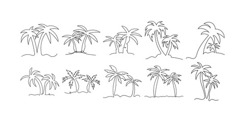 Continuous Line Palm Tree