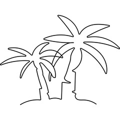 Continuous Line Palm Tree